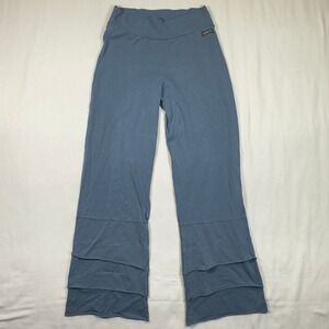 Mathilda Jane Finn Tiered Pants Women's Medium Ceil Blue Stretch Wide Leg Retro‎